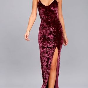 Lulus Velvet Maxi Dress in Blue - NEVER WORN
